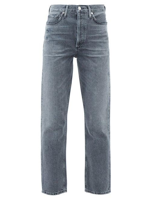 Citizens Of Humanity - Sabine Distressed Straight-leg Jeans - Womens - Dark Grey
