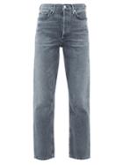 Citizens Of Humanity - Sabine Distressed Straight-leg Jeans - Womens - Dark Grey