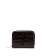 A.p.c. Emmanuelle Croc-effect Leather Zip Wallet