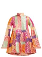 Matchesfashion.com Osman - Noelle Linen Blend Brocade Mini Dress - Womens - Multi