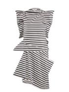 Matchesfashion.com Junya Watanabe - Striped Asymmetric Cotton Jersey Dress - Womens - Black Stripe