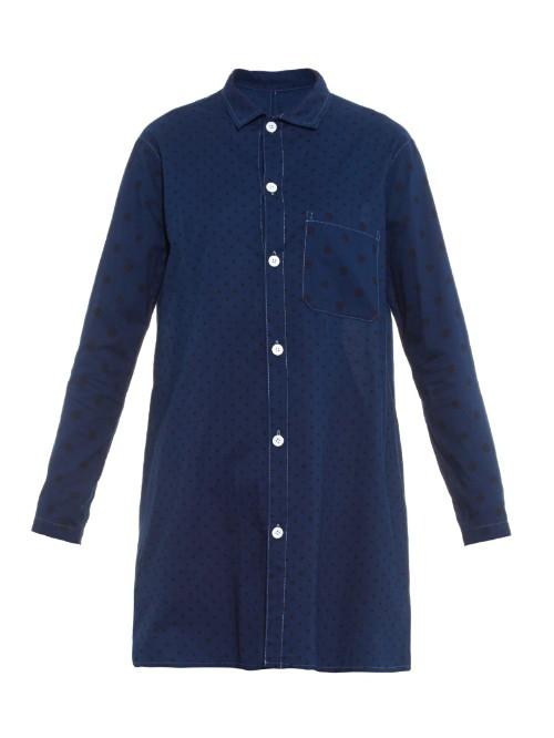 Y's By Yohji Yamamoto Dot-print Cotton Shirtdress