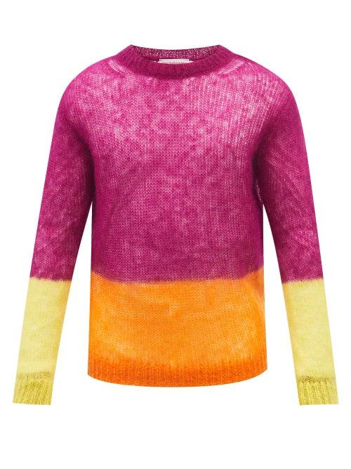 Walter Van Beirendonck - Colour-block Mohair-blend Sweater - Mens - Purple