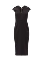 Matchesfashion.com Roland Mouret - Chiswell Keyhole-neckline Crepe Midi Dress - Womens - Black