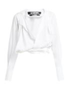 Matchesfashion.com Jacquemus - Figari Plunge Knot Front Top - Womens - White