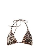 Matchesfashion.com Ganni - Leopard-print Triangle Bikini Top - Womens - Leopard