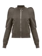 Matchesfashion.com Rick Owens - Zionic Puff Shoulder Cashmere Bomber Jacket - Womens - Grey