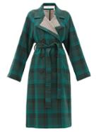 Matchesfashion.com See By Chlo - Belted Checked Twill Trench Coat - Womens - Green Multi