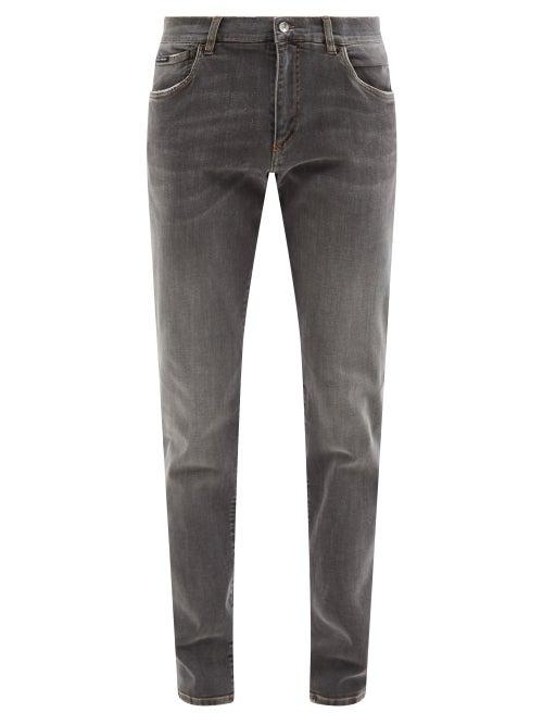 Dolce & Gabbana - Washed Slim-leg Jeans - Mens - Grey