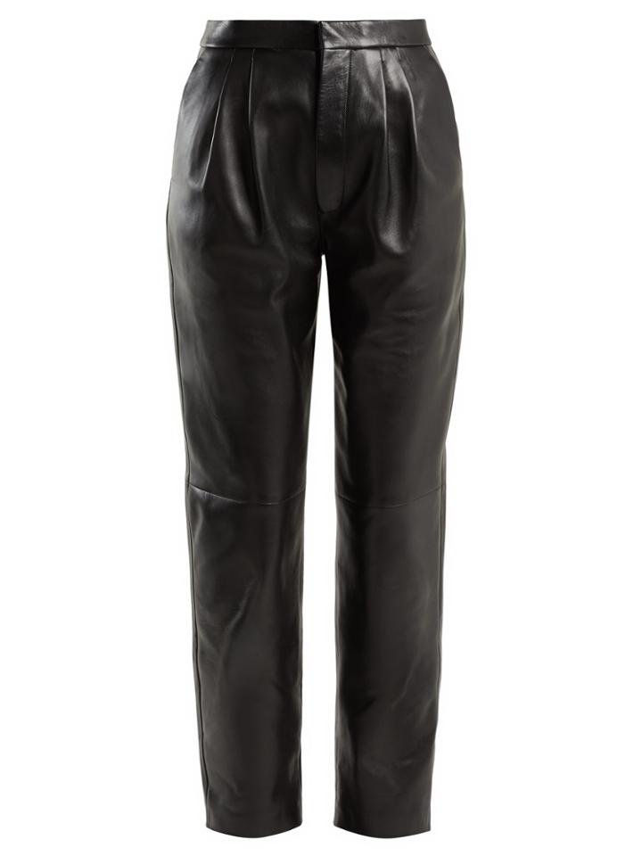 Saint Laurent Tapered Leather Trousers