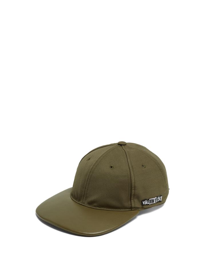 Valentino Logo-embroidered Wool And Leather Cap