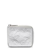 Matchesfashion.com Maison Margiela - Crinkled Zip-around Wallet - Mens - Silver