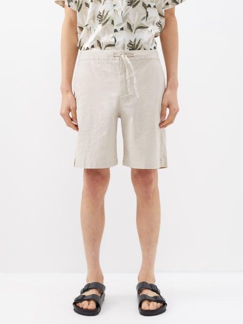 Frescobol Carioca - Sergio Linen-blend Shorts - Mens - Beige