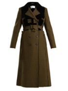 Matchesfashion.com Maison Margiela - Double Breasted Hound's Tooth Wool Coat - Womens - Green Multi