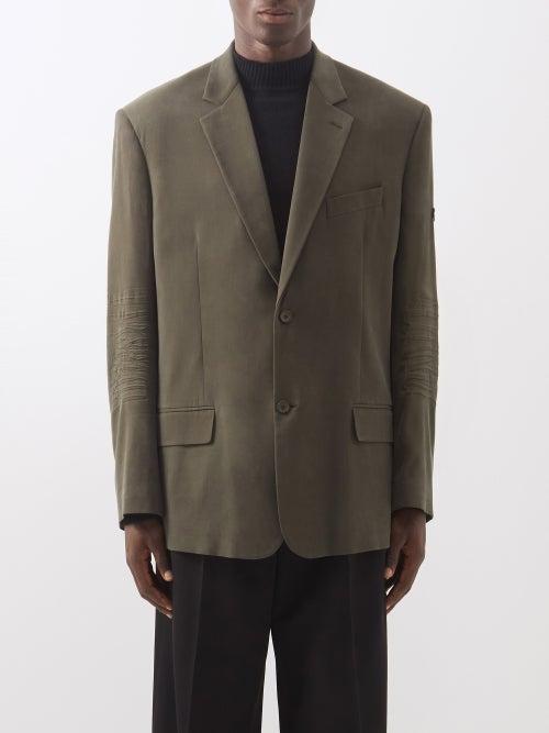 Balenciaga - Single-breasted Technical-blend Jacket - Mens - Khaki