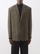 Balenciaga - Single-breasted Technical-blend Jacket - Mens - Khaki