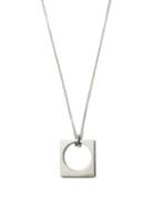 Matchesfashion.com Maison Margiela - Circle-cutout Square-pendant Necklace - Mens - Silver