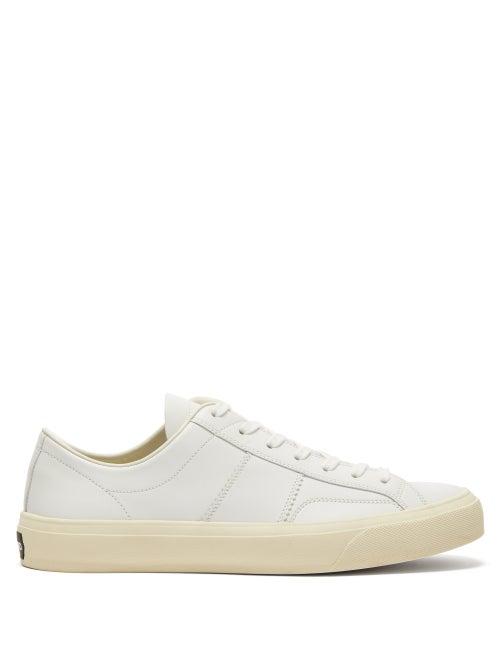 Mens Shoes Tom Ford - Cambridge Leather Trainers - Mens - White