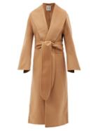 Totme - Flared-sleeve Belted Wool Coat - Womens - Camel