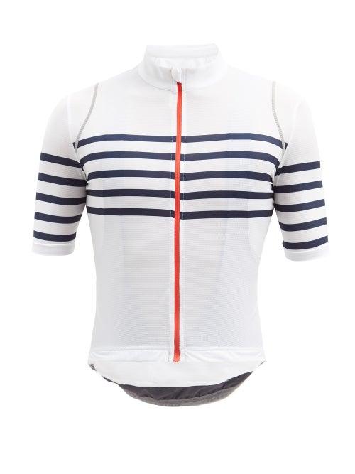 Matchesfashion.com Caf Du Cycliste - Mona Striped Jersey Cycling Top - Mens - White