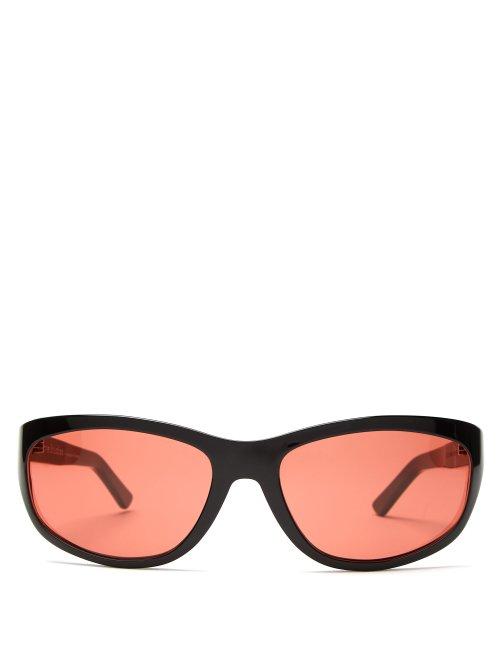 Matchesfashion.com Acne Studios - Lou Oval Frame Acetate Sunglasses - Mens - Black