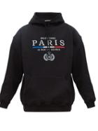 Matchesfashion.com Balenciaga - Logo Embroidered Hooded Sweatshirt - Mens - Black