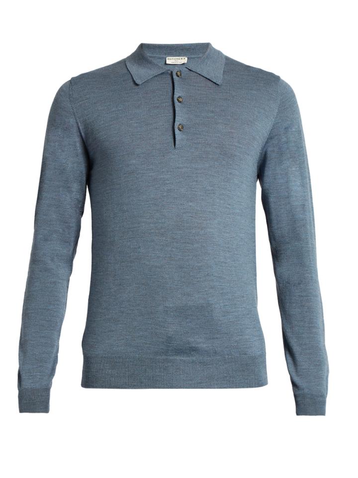 Éditions M.r Long-sleeved Wool-knit Polo Shirt