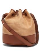 Matchesfashion.com Hunting Season - Raffia And Leather Bucket Bag - Womens - Tan Multi