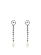 Miu Miu Crystal And Pearl-embellished Drop Earrings