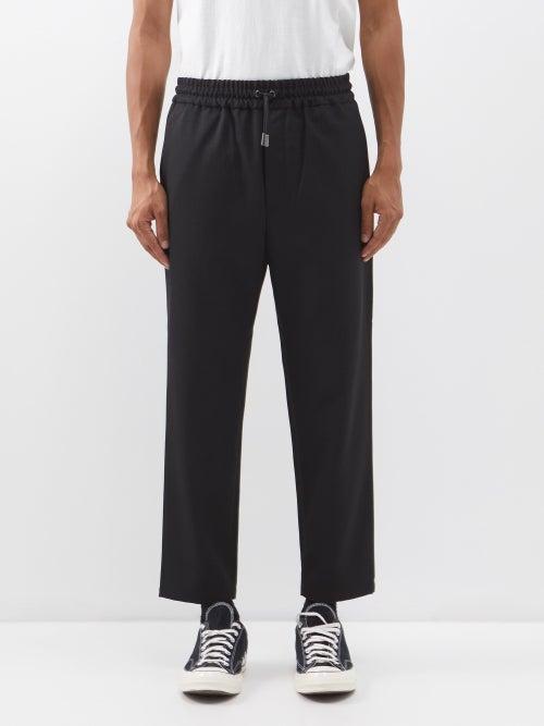 Maison Kitsun - Drawstring-waistband Trousers - Mens - Black