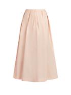 Rochas Pleated Crepe-gazar Midi Skirt