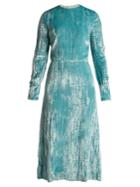 Miu Miu Long-sleeved Crystal-embellished Velvet Dress