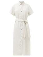 Matchesfashion.com Cefinn - Lexi Belted Canvas Shirt Dress - Womens - Cream
