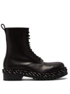 Matchesfashion.com Balenciaga - Rope Stitched High Top Leather Boots - Womens - Black