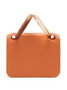 Matchesfashion.com Roksanda - Neneh Wooden Handle Leather Clutch - Womens - Brown Multi