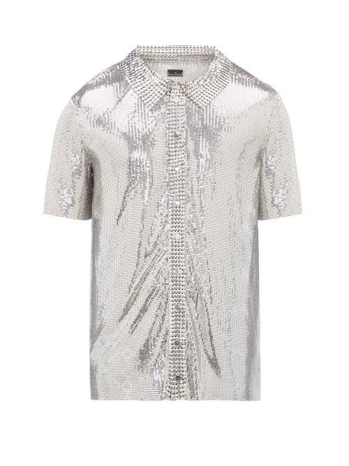 Matchesfashion.com Paco Rabanne - Short-sleeved Chainmail Shirt - Mens - Silver
