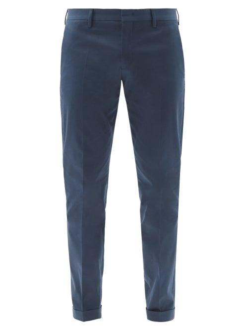 Matchesfashion.com Paul Smith - Organic-cotton Slim-leg Chino Trousers - Mens - Navy