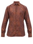 Matchesfashion.com Etro - Medieval Jacquard Cotton Twill Shirt - Mens - Orange