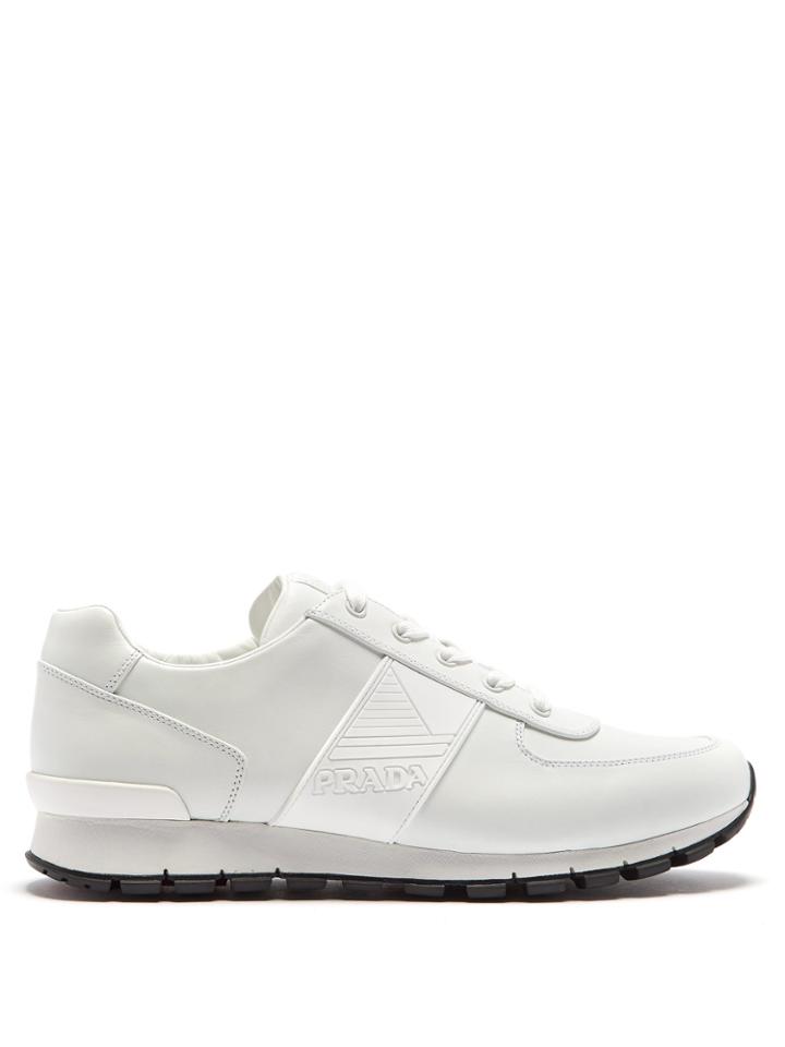 Prada White Low-top Leather Trainers