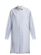 Matchesfashion.com Gucci - Striped Long Line Cotton Shirt - Womens - Blue Stripe