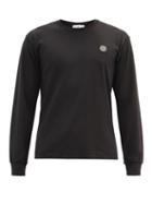 Matchesfashion.com Stone Island - Logo-patch Cotton-jersey Long-sleeved T-shirt - Mens - Black