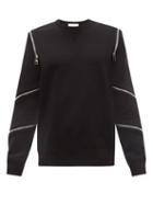Alexander Mcqueen - Zip-embellished Cotton-blend Jersey Sweatshirt - Mens - Black