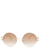 Fendi Embellished Round-eye Metal Sunglasses