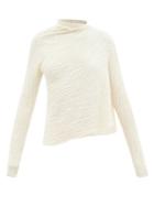 Ladies Rtw Marques'almeida - Asymmetric Ribbed Recycled-cotton Sweater - Womens - Beige