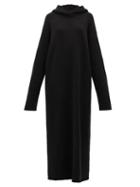 Matchesfashion.com Raey - Hooded Knitted Cashmere Maxi Dress - Womens - Black