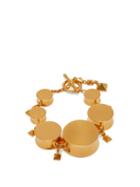 Matchesfashion.com Valentino - V Logo Rockstud Embellished Bracelet - Womens - Gold