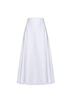 Adam Lippes Frayed-hem Linen-blend A-line Skirt