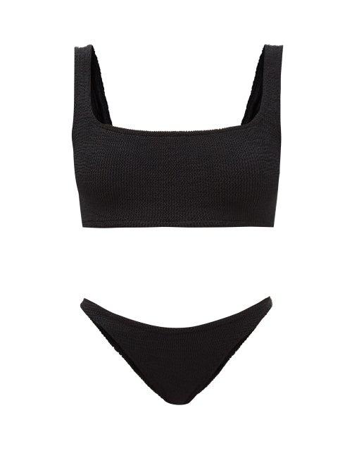 Ladies Beachwear Hunza G - Xandra Square-neck Crinkle-jersey Bikini - Womens - Black