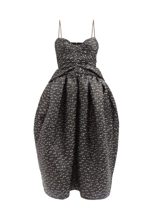 Cecilie Bahnsen - Julauta Marguerite Fil-coup Dress - Womens - Black Multi