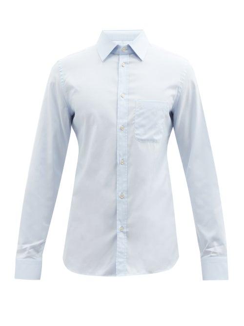 Gucci - Logo-embroidered Cotton-oxford Shirt - Mens - Light Blue